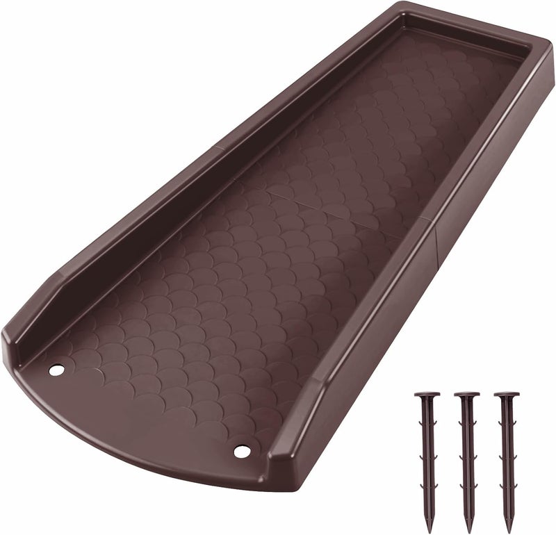 Ogutter Splash Blocks for Gutters Downspouts, 24" Downspout Extensions for Rain Water Drainage, Thickened Gutter Splash Guard with Fixing Piles(1 Pack, Brown) - Image 1